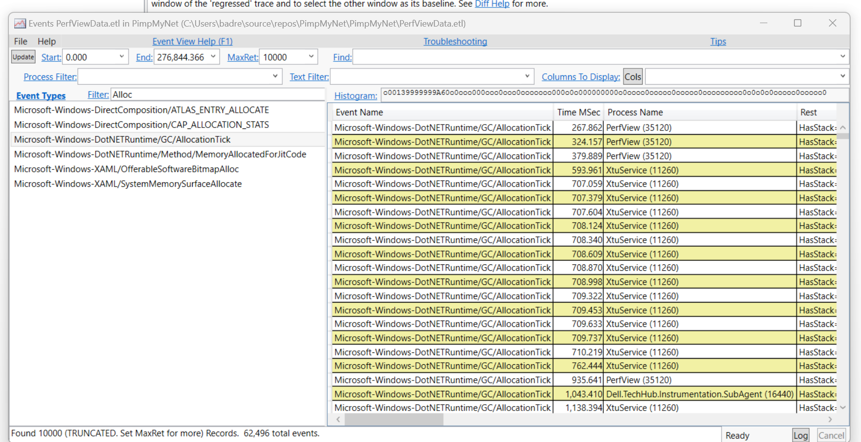 alt Extract process id